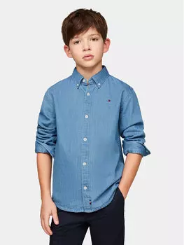 Джинсовая рубашка обычного кроя Tommy Hilfiger, синий