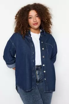 Джинсовая рубашка оверсайз Trendyol, синий