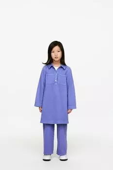 Джинсовая рубашка платье Arket, фиолетовый