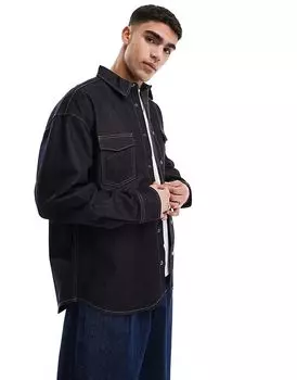 Джинсовая рубашка-рубашка в полоскании Jack & Jones