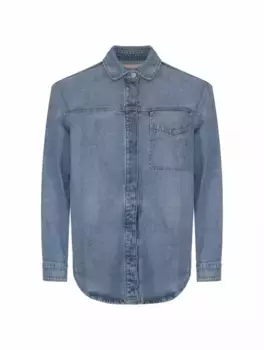 Джинсовая рубашка с эффектом потертости Hudson, синий