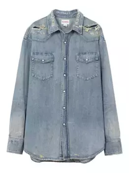 Джинсовая рубашка с эффектом потертости KAMIYA, синий