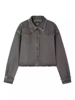 Джинсовая рубашка с бахромой Alanui, серый