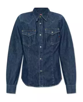 Джинсовая рубашка с де-волнами Diesel, синий