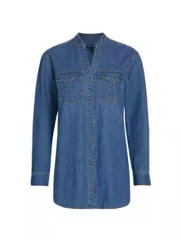 Джинсовая рубашка с длинными рукавами Emira Veronica Beard, цвет cornflower