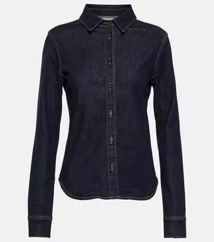 Джинсовая рубашка с капюшоном ALAA, синий