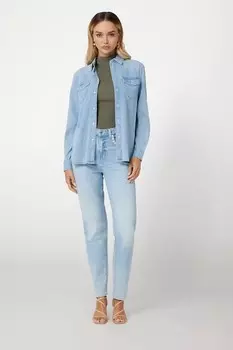 Джинсовая рубашка с карманами с клапанами GUESS, светло-голубой