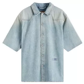 Джинсовая рубашка с коротким рукавом Mm6 Maison Margiela, голубой