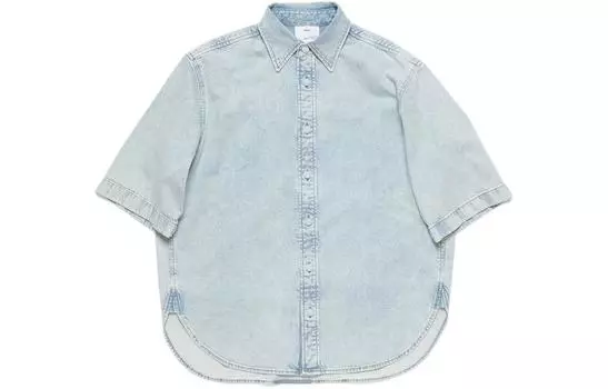 Джинсовая рубашка с короткими рукавами и пуговицами Acne Studios, индиго