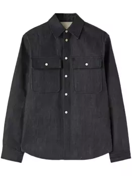 Джинсовая рубашка с косым воротником JIL SANDER, синий