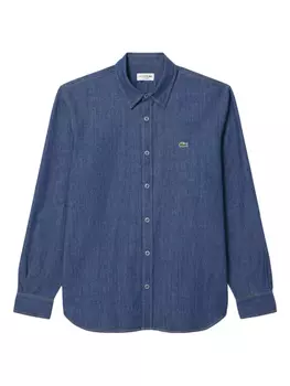 Джинсовая рубашка с логотипом Lacoste, синий