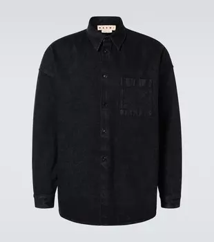 Джинсовая рубашка с логотипом Marni, черный