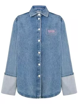 Джинсовая рубашка с логотипом MOSCHINO JEANS, синий