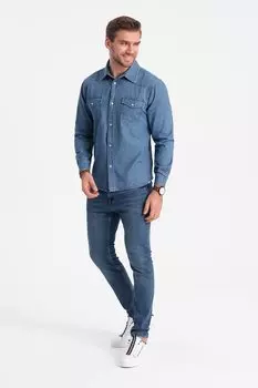 Джинсовая рубашка с люверсами Ombre, синий