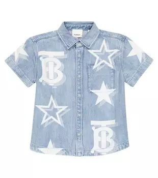 Джинсовая рубашка с монограммой TB Burberry, синий