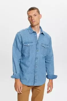 Джинсовая рубашка с нагрудным карманом Esprit, синий