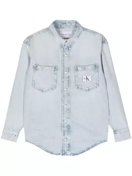 Джинсовая рубашка с нашивкой-логотипом Calvin Klein Jeans, синий