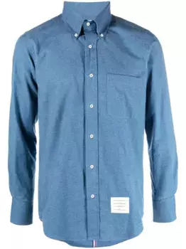 Джинсовая рубашка с нашивкой-логотипом THOM BROWNE, синий