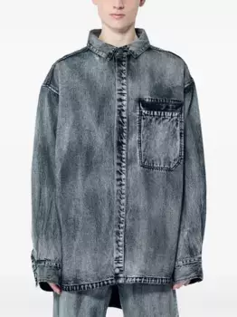 Джинсовая рубашка с открытыми плечами ENTIRE STUDIOS, серый