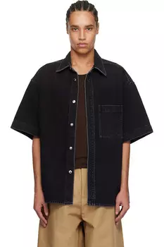 Джинсовая рубашка с пальмой Wooyoungmi, черный