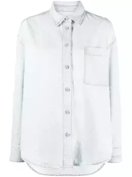 Джинсовая рубашка с прорезями MSGM, синий