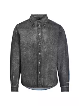 Джинсовая рубашка с пуговицами перед кислотной стиркой Mm6 Maison Margiela, серый