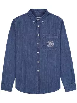 Джинсовая рубашка с вышитым логотипом Sporty & Rich, синий