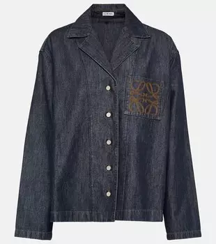 Джинсовая рубашка с вышивкой Anagram LOEWE, синий