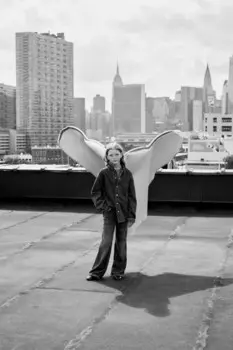 Джинсовая рубашка с вышивкой ZARA, синий