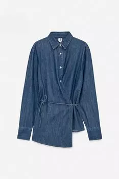 Джинсовая рубашка с запахом Arket, синий