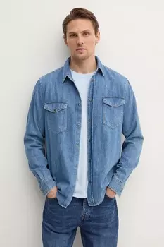 Джинсовая рубашка Sisley, синий