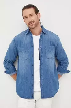 Джинсовая рубашка Sisley, синий