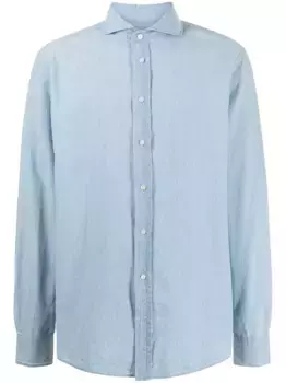 Джинсовая рубашка со срезанным воротником Ralph Lauren Purple Label, синий