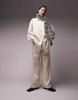 Джинсовая рубашка супер-оверсайз Topshop цвета экрю