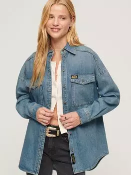 Джинсовая рубашка Superdry, античный синий