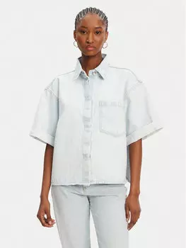 Джинсовая рубашка свободного кроя 53-8031-580 Access Fashion, синий