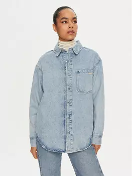 Джинсовая рубашка свободного кроя Calvin Klein Jeans, синий