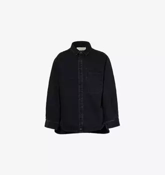Джинсовая рубашка свободного кроя Herculean с накладными и накладными карманами Entire Studios, цвет magnetite