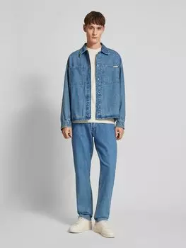 Джинсовая рубашка свободного кроя с нашивкой-лейблом Calvin Klein Jeans