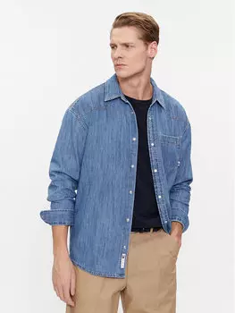 Джинсовая рубашка свободного кроя Tommy Jeans, синий
