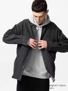 Джинсовая рубашка Uniqlo, цвет 09 черный