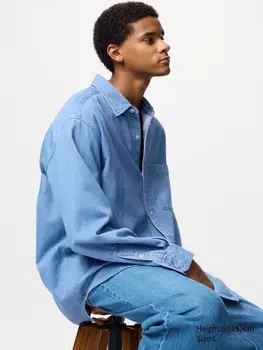 Джинсовая рубашка Uniqlo, цвет 63 синий