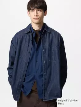 Джинсовая рубашка Uniqlo, цвет 68 синий