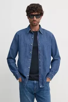 Джинсовая рубашка United Colors of Benetton, синий