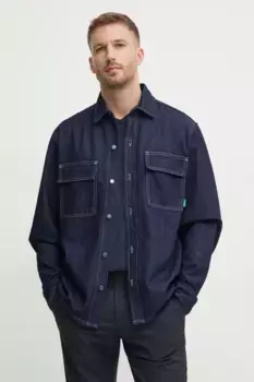 Джинсовая рубашка United Colors of Benetton, темно-синий