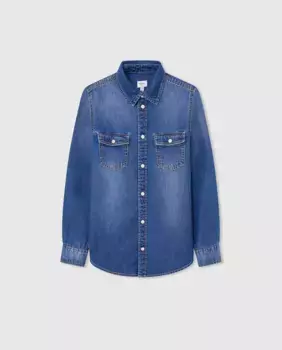 Джинсовая рубашка узкого кроя для мальчиков Pepe Jeans, синий