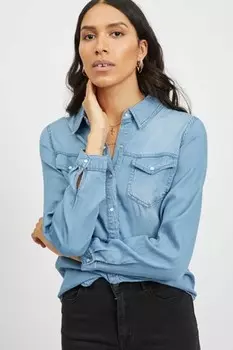 Джинсовая рубашка Vila, синий