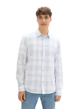Джинсовая рубашка в клетку TOM TAILOR с клетчатым узором Tom Tailor Denim, цвет White Blue Check