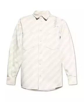 Джинсовая рубашка в стиле оверсайз Marni, бежевый