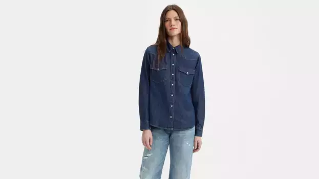 Джинсовая рубашка в стиле вестерн Levi's, цвет Smokin Hot - Dark Wash